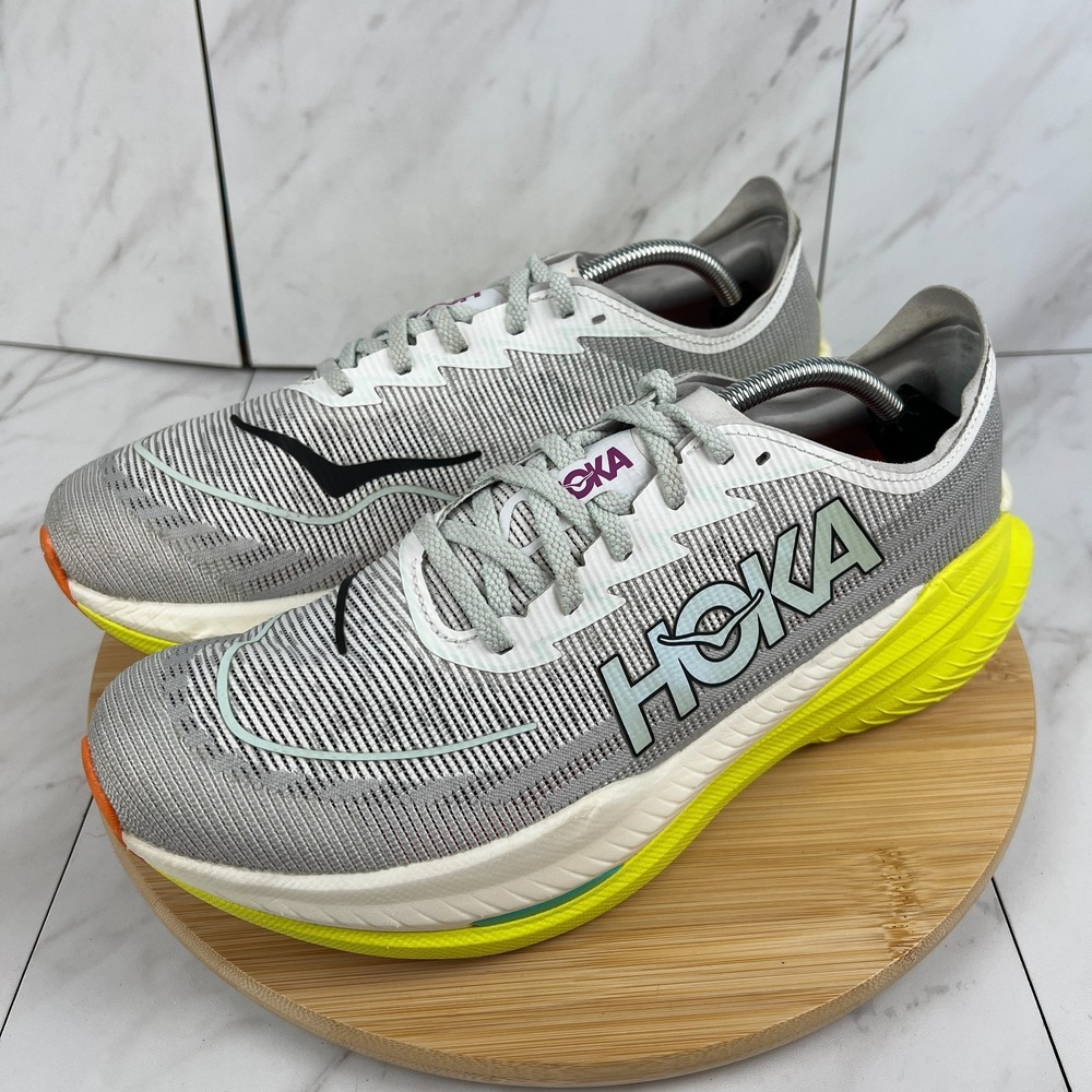 Hoka One Mach X 2 Mens Size 12 D Frost Citrus Running Sneakers Shoes 1155119 FCF - Picture 3 of 12